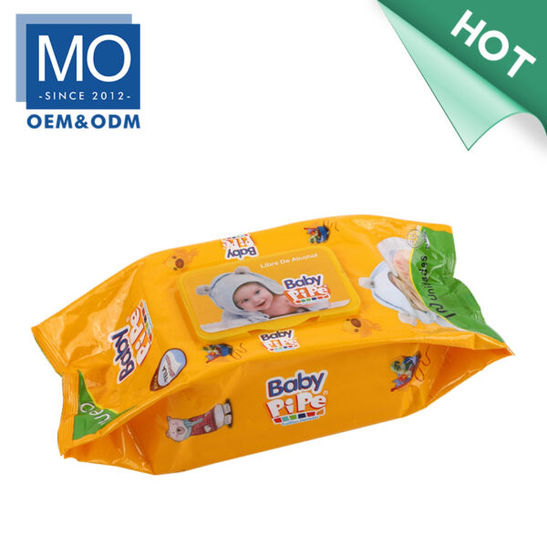 Comfortable New Baby Wipes High quality soft and breathable baby disposable tissues Model No.  BW-2204 Wipe size  15*20cm Material  50gsm spunlace Packaging  100/pack  24packs/ctn