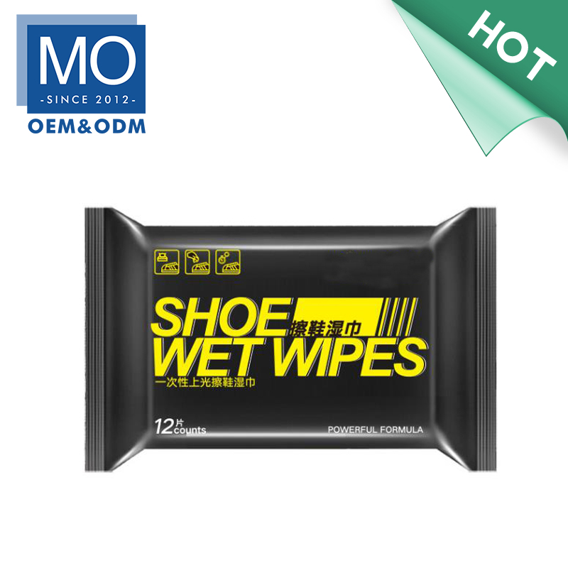 New functional Shoe Shine Wipes Shoe Cleaning Wet Tissue Quick Wipes Sneakers Care Shoes cleaning Solution Model No.  NW-2202 Wipe size  15*20cm Material  50gsm spunlace