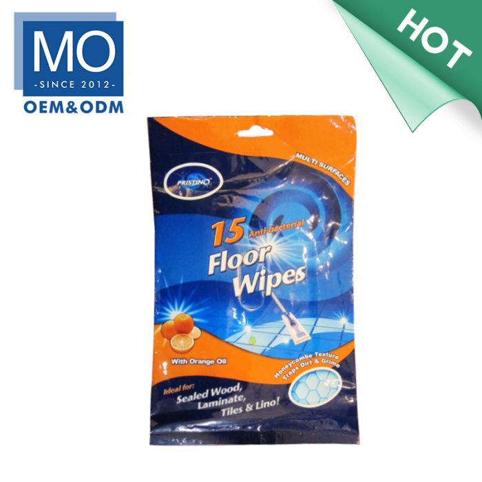 Antibacterial Dusting Wipes A disposable electrostatic floor cleaning wipe that effectively cleans floor stains without hand washing
