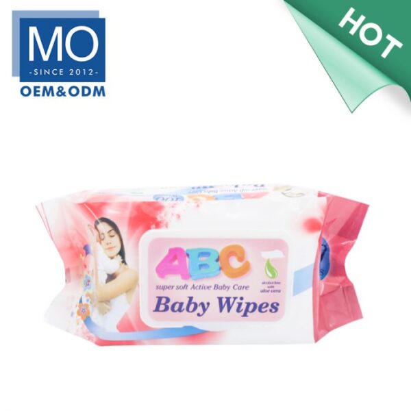 100pcs ABC Baby Wipes Wholesale MOQ 100Cartons 100% new products and high quality Gentle care for baby's skin No harmful ingredients No fluorescent agents