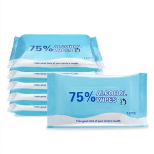 75% Alcohol Non-woven Fabric Disinfecting Wet Wipes 10 wipes in 75% alcohol Wipes are effective disinfectants and antibacterial wipes Model No.  DW-2202 Wipe size  15*20cm Material  40gsm